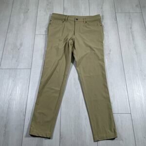 Lululemon Pants Men 32x30 Khaki Skinny Fit Commission ABC Warpstreme Performance